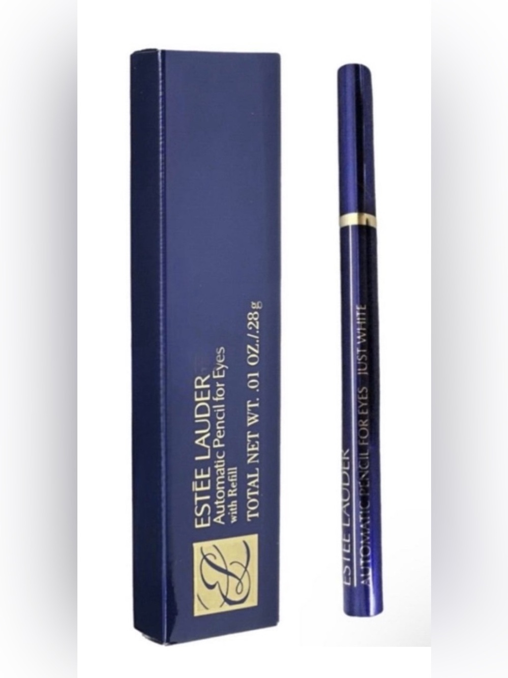 Estee Lauder Automatic Pencil WHITE Eyeliner +FREE Refill HTF Discontinued NIB